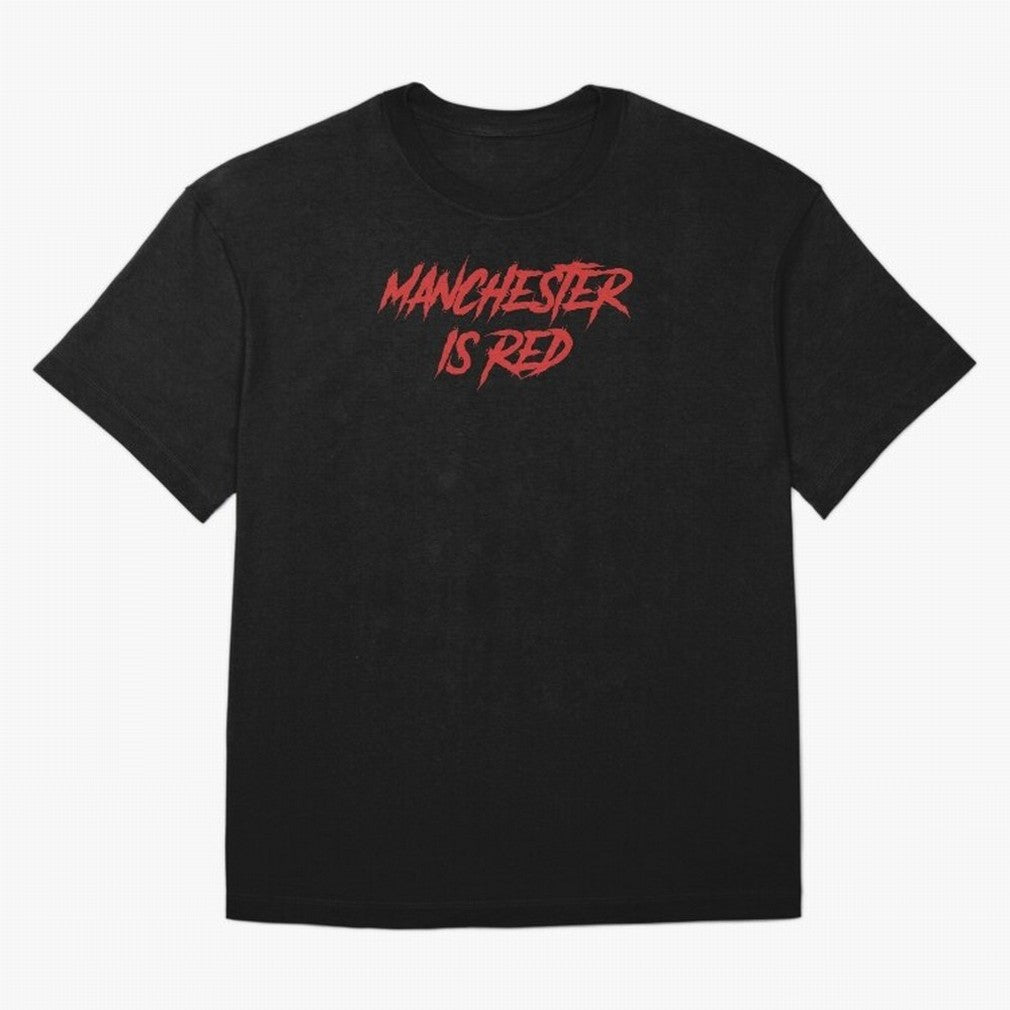 Manchester Is Red Oversized T-Shirt Back the Journey through Global Football Passion for FIFA World Cup 2026 Group Stage, with Neymar, Haaland and Cristiano Ronaldo, France, Football Festival Excitement, Trophy Ambitions, Country Rivalries and Star