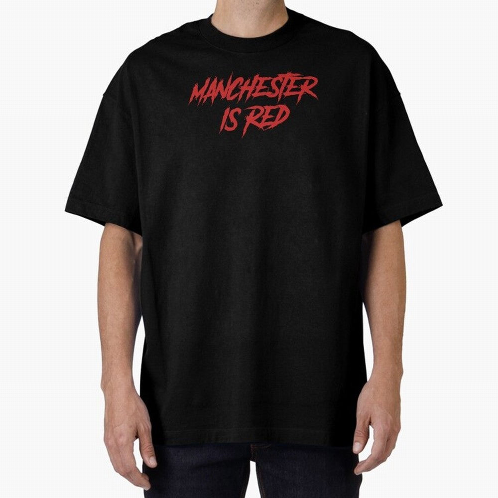 Manchester Is Red Oversized T-Shirt Back the Journey through Global Football Passion for FIFA World Cup 2026 Group Stage, with Neymar, Haaland and Cristiano Ronaldo, France, Football Festival Excitement, Trophy Ambitions, Country Rivalries and Star
