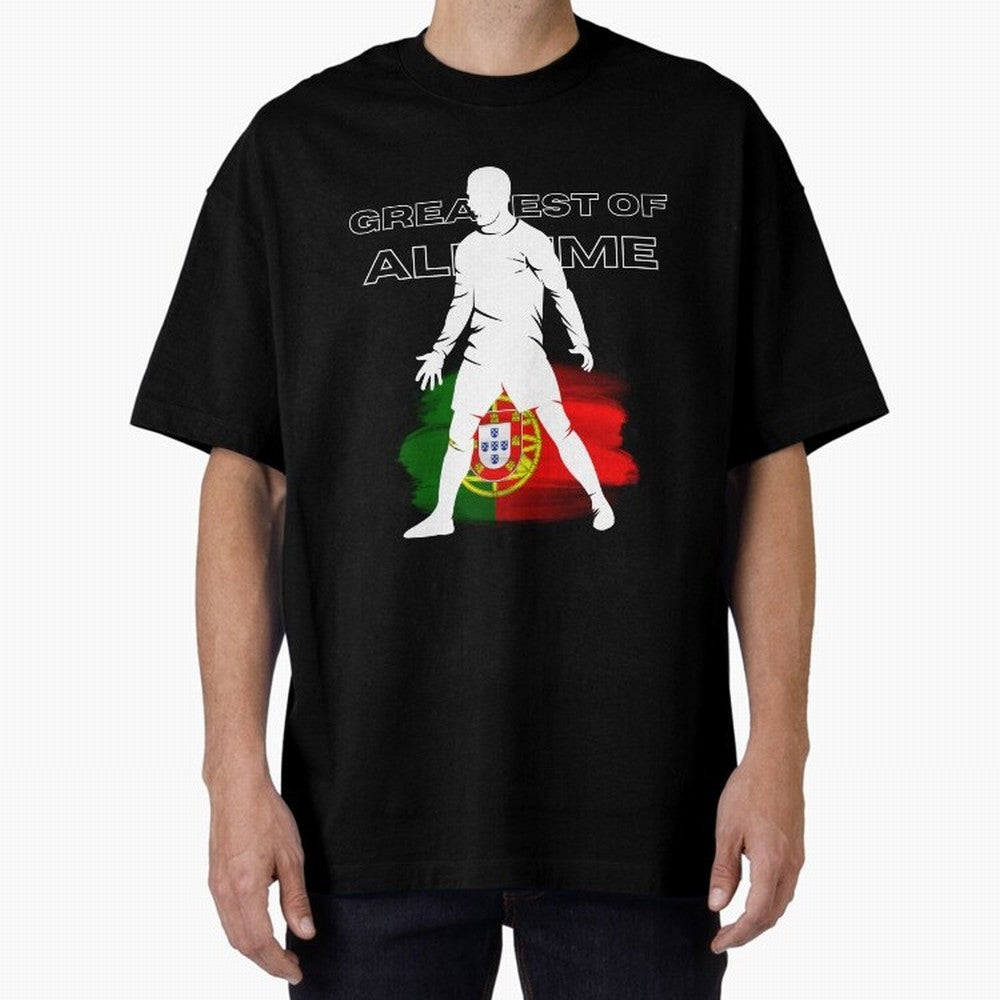 Cristiano Ronaldo Portugal Greatest Of All Time Oversized T-Shirt Back the Journey through FIFA World Cup 2026 Group Stage for Fans of Mbappe and Neymar and Germany, Bringing Football Passion, Legendary Performances, Festival Vibes and Supporter
