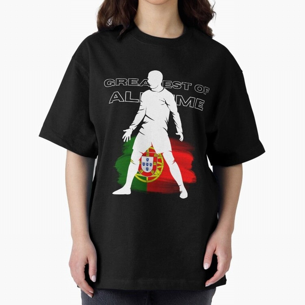 Cristiano Ronaldo Portugal Greatest Of All Time Oversized T-Shirt Back the Journey through FIFA World Cup 2026 Group Stage for Fans of Mbappe and Neymar and Germany, Bringing Football Passion, Legendary Performances, Festival Vibes and Supporter