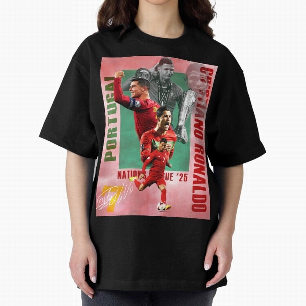 Cristiano Ronaldo Portugal Football Legend Oversized T-Shirt Show Your Tournament Heart for FIFA World Cup 2026 Group Stage Spirit, Made for Germany, Mbappe, Stadium Chants, National Pride, Trophy Dreams and Unforgettable Football Memories; Ideal