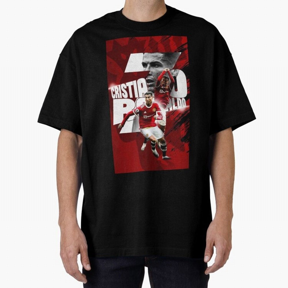 Cristiano Ronaldo Illustration Oversized T-Shirt Celebrate Unforgettable Nights in the FIFA World Cup 2026 USA Canada Mexico Journey through Mbappe and Neymar Highlights, France Pride, Football Passion, Legendary Performances, Festival Vibes and
