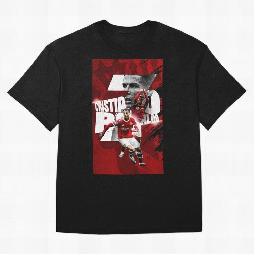 Cristiano Ronaldo Illustration Oversized T-Shirt Celebrate Unforgettable Nights in the FIFA World Cup 2026 USA Canada Mexico Journey through Mbappe and Neymar Highlights, France Pride, Football Passion, Legendary Performances, Festival Vibes and