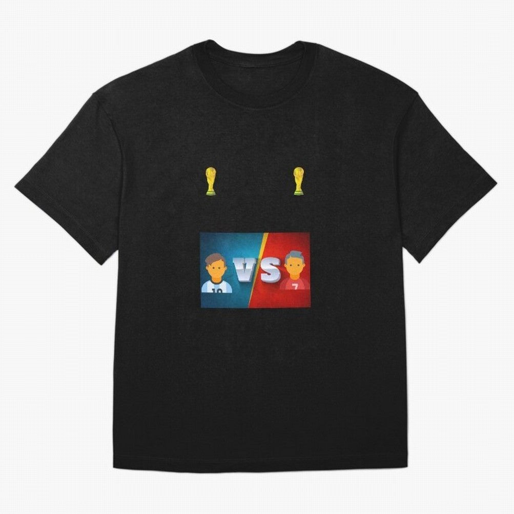 THE RONALDO VS MESSI Oversized T-Shirt Embrace FIFA World Cup 2026 Group Stage for Fans of Neymar and Portugal, Spain and Germany, Bringing Goal Celebration Energy, Supporter Heritage, Football Icons and Worldwide Tournament Joy; Perfect for People