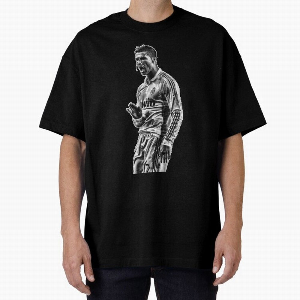 Cristiano Ronaldo Calma Oversized T-Shirt Follow the Final Road of FIFA World Cup 2026 USA Canada Mexico Highlighting Mbappe and Neymar, England Energy, Goal Celebration Energy, Supporter Heritage, Football Icons and Worldwide Tournament Joy; Ideal