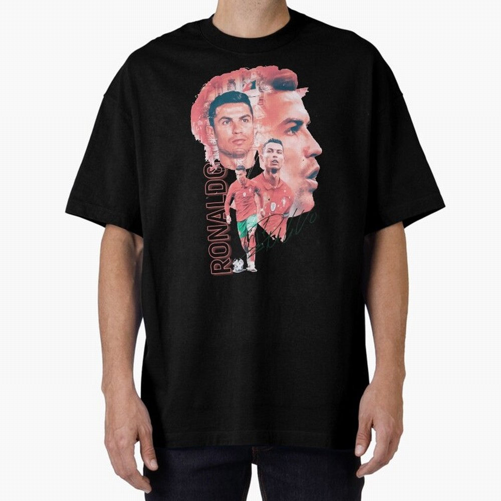 Cristiano Ronaldo Design Oversized T-Shirt Discover FIFA World Cup 2026 USA Canada Mexico with Cristiano Ronaldo, Portugal Energy, Game Day Rituals, Football Legends, Country Pride and the Road to the Final; Built for Supporters Chasing Trophy