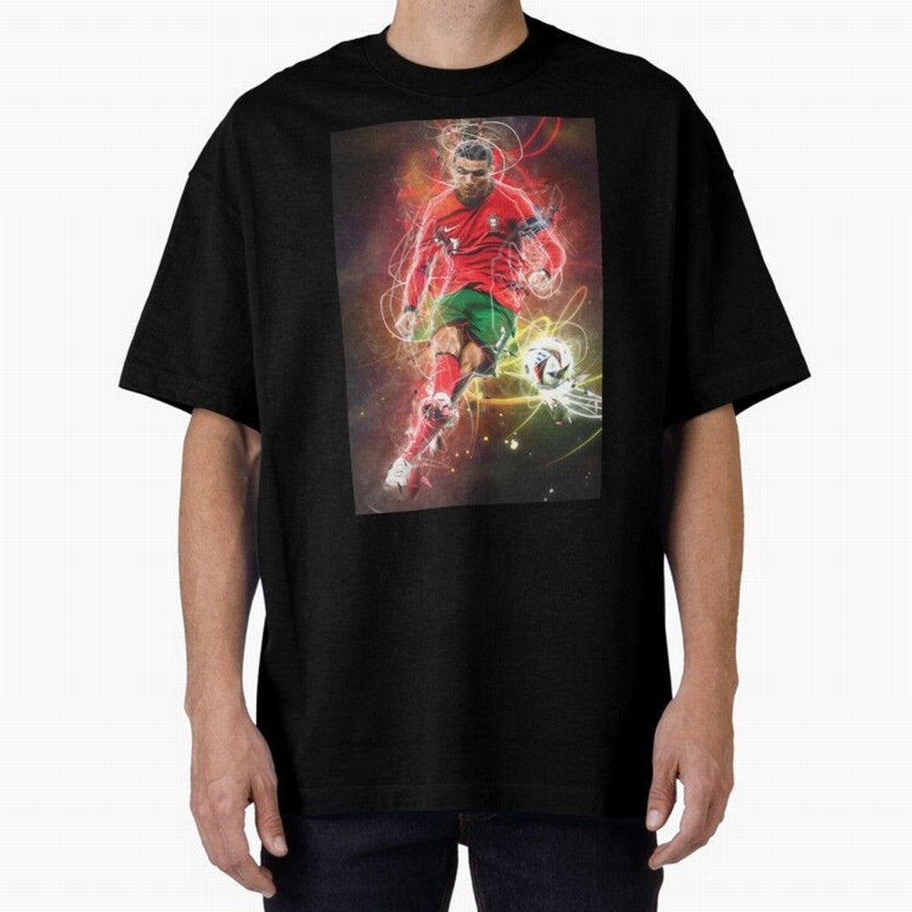 Cristiano Ronaldo Oversized T-Shirt Bring Global Football Passion for FIFA World Cup 2026 Group Stage, Connected to CR7 and Messi, Argentina and Brazil, Match Day Excitement, Supporter Culture, Golden Goals and Global Football Passion; Made for