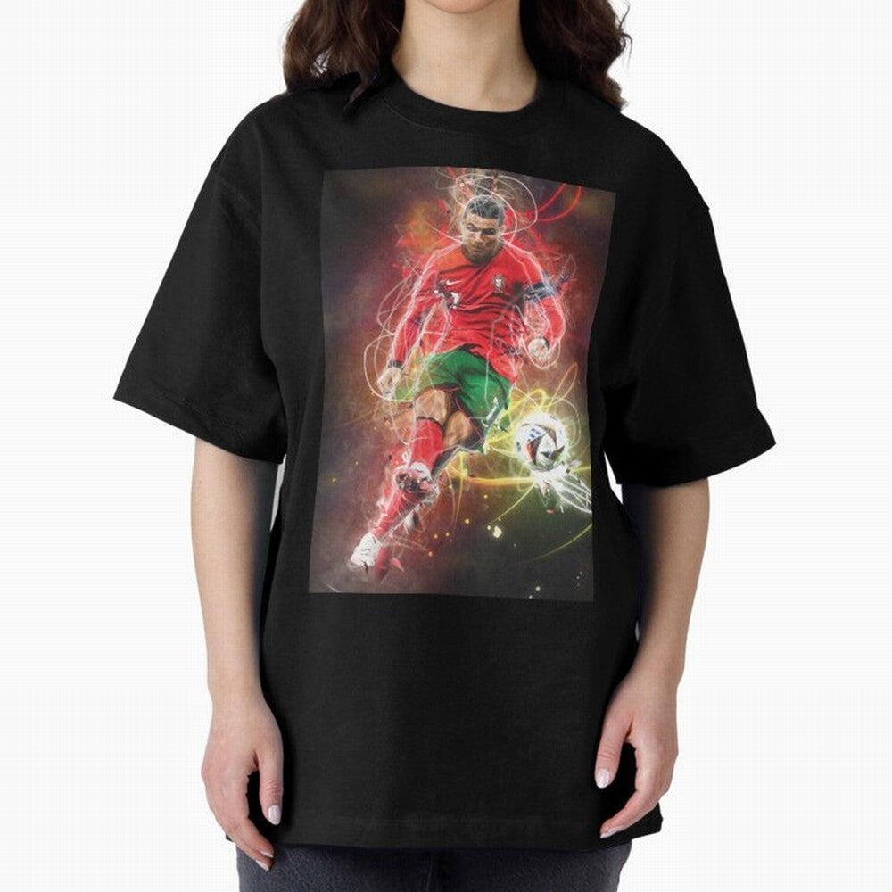 Cristiano Ronaldo Oversized T-Shirt Bring Global Football Passion for FIFA World Cup 2026 Group Stage, Connected to CR7 and Messi, Argentina and Brazil, Match Day Excitement, Supporter Culture, Golden Goals and Global Football Passion; Made for