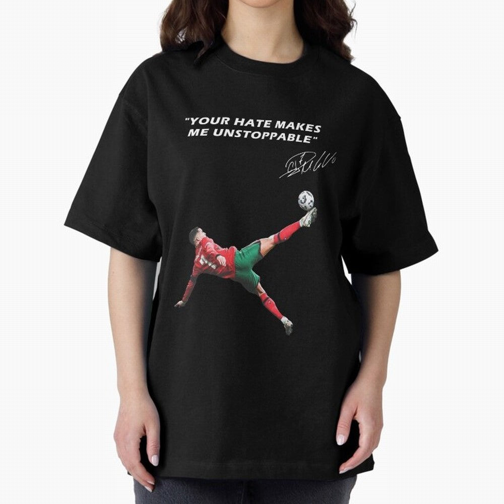 Cristiano Ronaldo Footballer Oversized T-Shirt Show Passion for the Stars of FIFA World Cup 2026 Spirit, Celebrating Argentina, Mbappe, Stadium Memories, Football Loyalty, International Chants and Championship Tradition; Ideal for Football Dads,