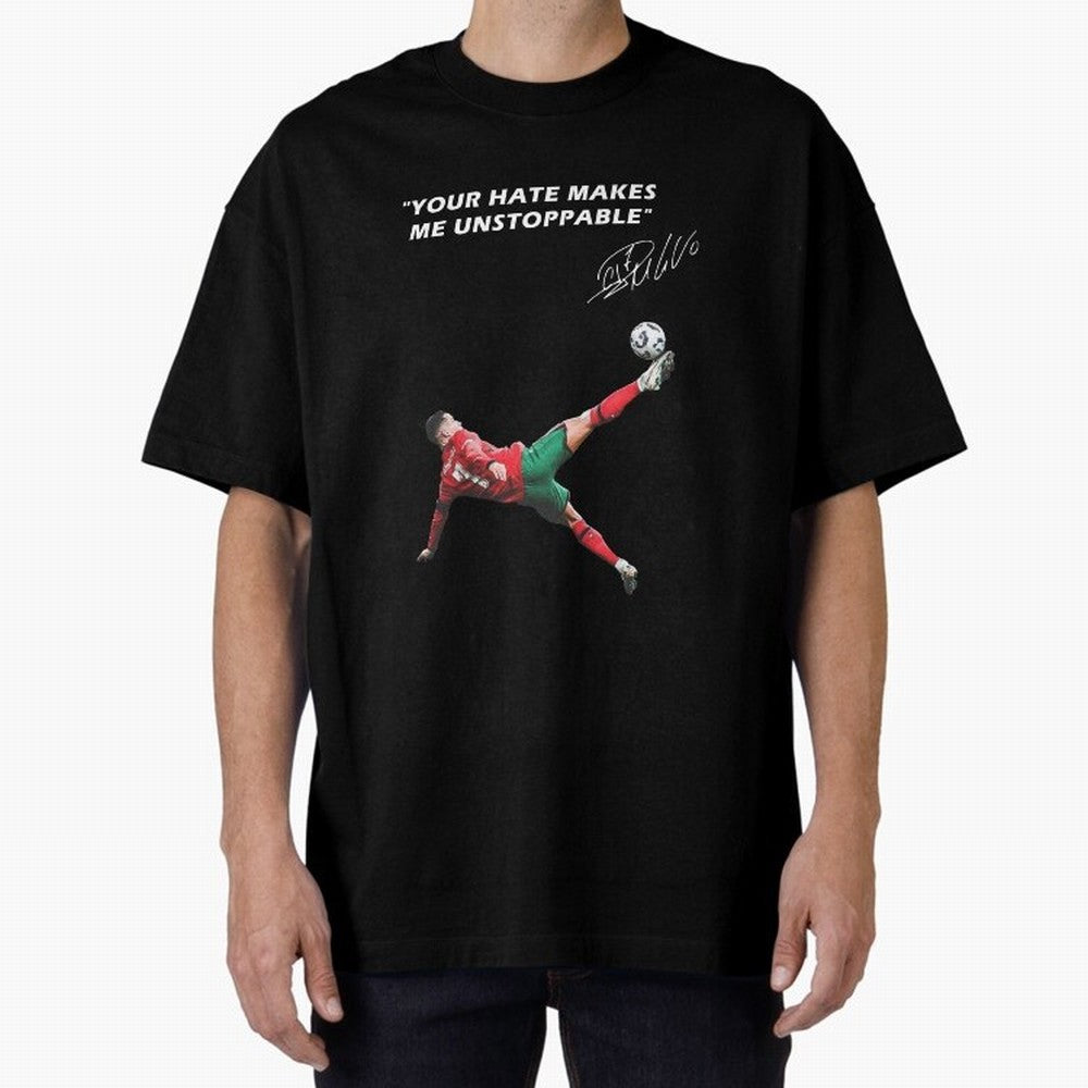 Cristiano Ronaldo Footballer Oversized T-Shirt Show Passion for the Stars of FIFA World Cup 2026 Spirit, Celebrating Argentina, Mbappe, Stadium Memories, Football Loyalty, International Chants and Championship Tradition; Ideal for Football Dads,