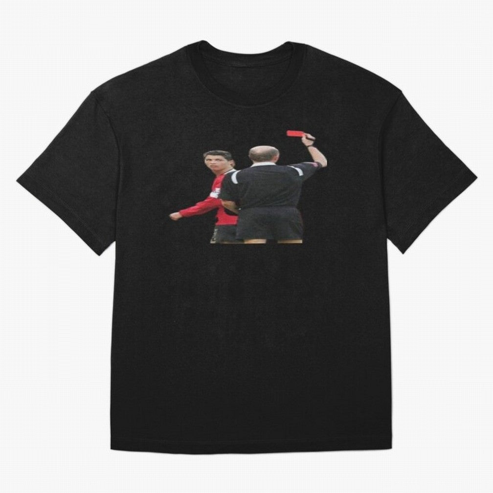 Cristiano Ronaldo Red Card Oversized T-Shirt Bring a Vintage Feel to the FIFA World Cup 2026 Journey through Cristiano Ronaldo Highlights, Spain Pride, Stadium Memories, Football Loyalty, International Chants and Championship Tradition; Great for