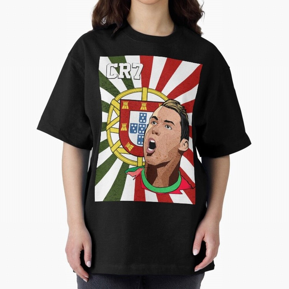 Cristiano Ronaldo 7 Oversized T-Shirt Build FIFA World Cup 2026 Group Stage Spirit, Highlighting Argentina, Neymar, Haaland and Cristiano Ronaldo, Sports Nostalgia, International Competition, Famous Players and Unforgettable Victories; Perfect for