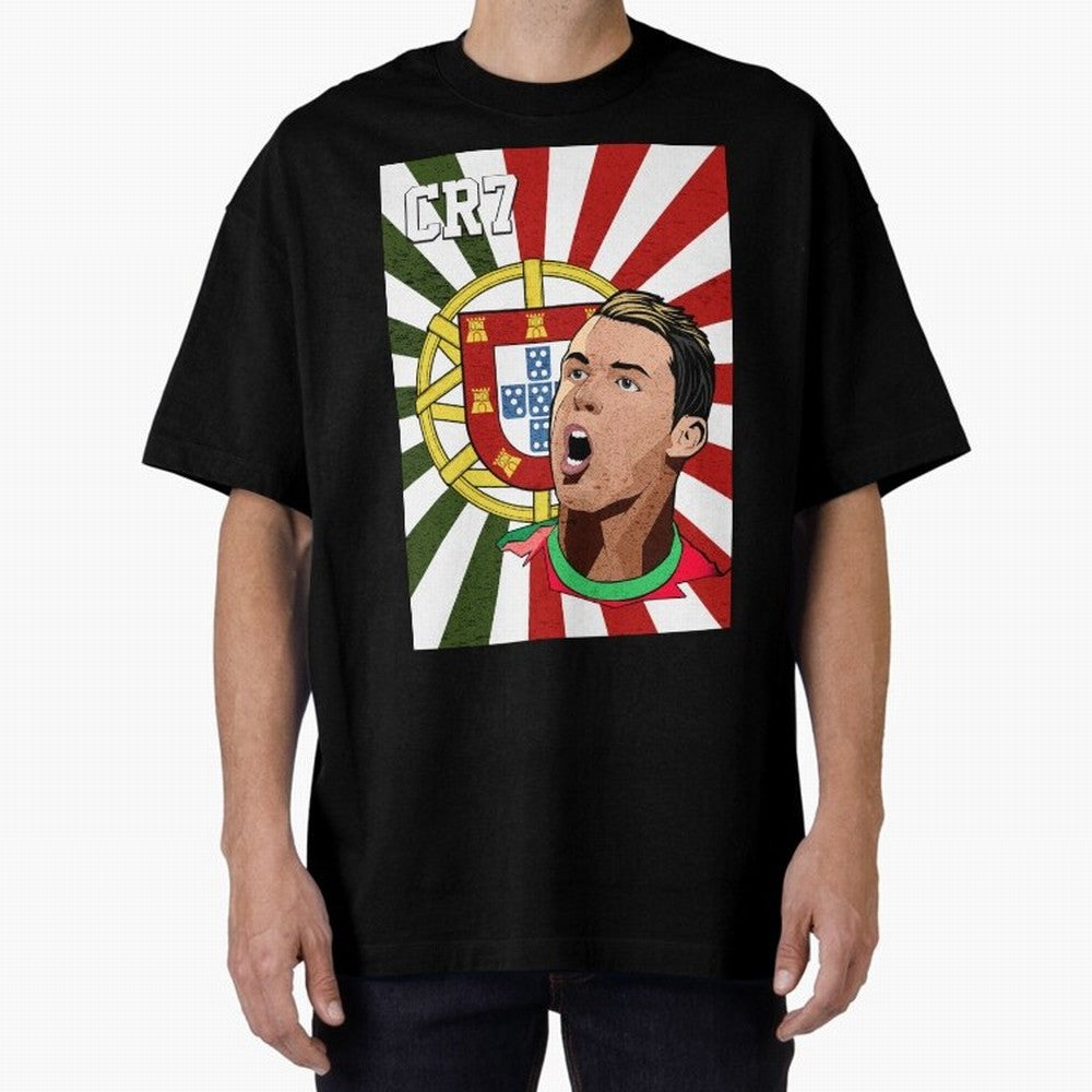 Cristiano Ronaldo 7 Oversized T-Shirt Build FIFA World Cup 2026 Group Stage Spirit, Highlighting Argentina, Neymar, Haaland and Cristiano Ronaldo, Sports Nostalgia, International Competition, Famous Players and Unforgettable Victories; Perfect for