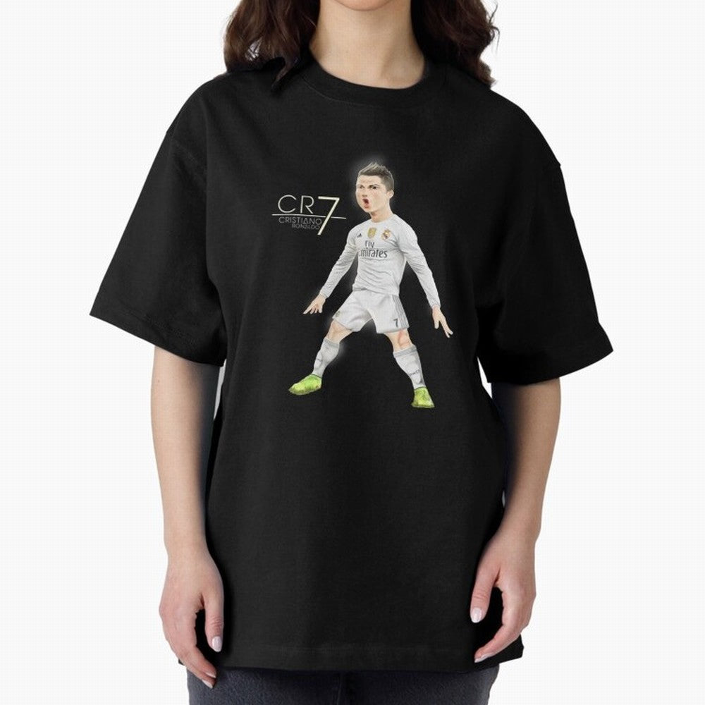 CR7 Oversized T-Shirt Show Up for the Glory of FIFA World Cup 2026 Filled with CR7 and Messi, Argentina and Brazil Energy, Championship Spirit, Famous Goals, Roaring Crowds and International Football Unity; Great for Supporters Who Love Legendary