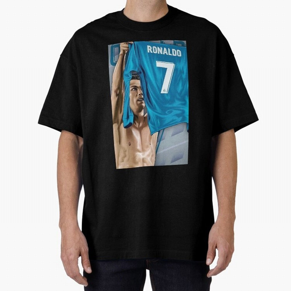 Cristiano Ronaldo Oversized T-Shirt Feel the Trophy Chase of FIFA World Cup 2026 for Fans of CR7 and Messi and England, France and Netherlands, Bringing Tournament Hype, Historic Matchups, Family Viewing Parties and Global Sports Pride; Perfect for