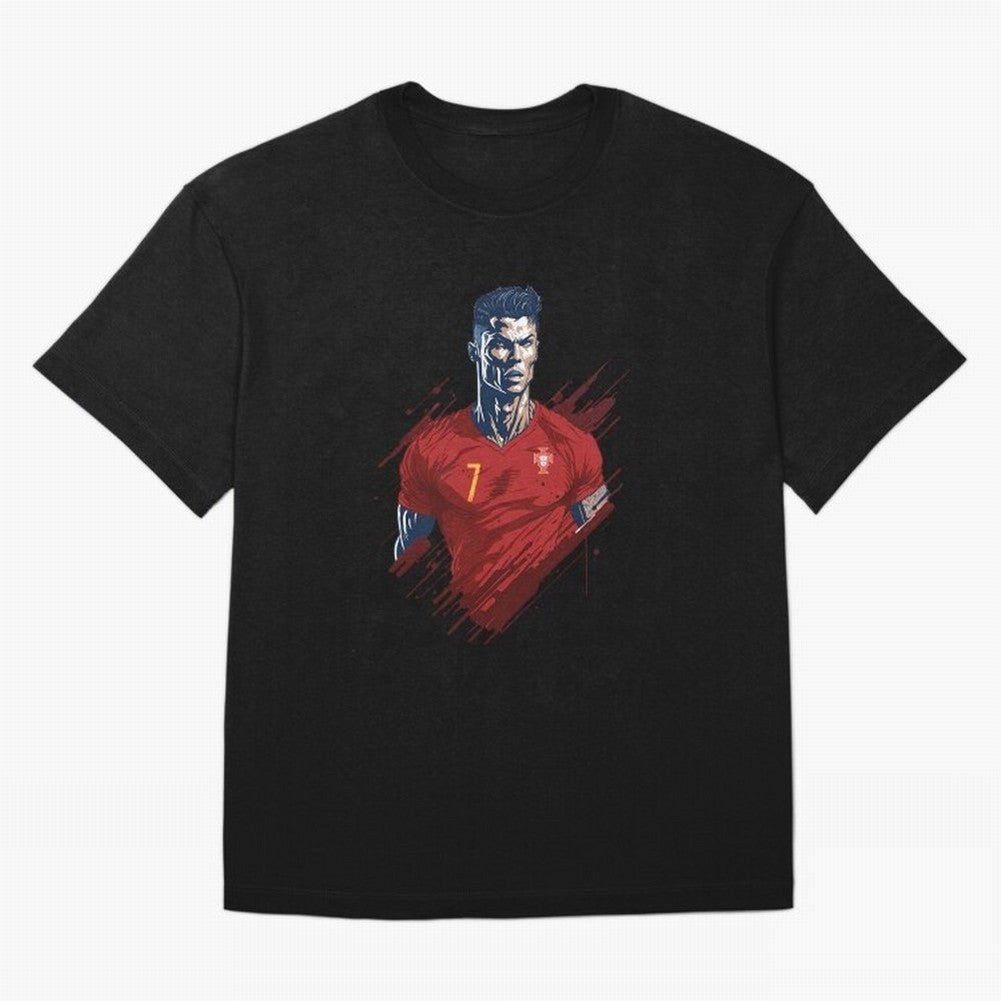 Cristiano Ronaldo splash art Oversized T-Shirt Experience the Global Stage of FIFA World Cup 2026 USA Canada Mexico Spirit, Filled with Spain and Netherlands, Messi and Cristiano Ronaldo, Supporter Pride, Iconic Celebrations, Legendary Names and
