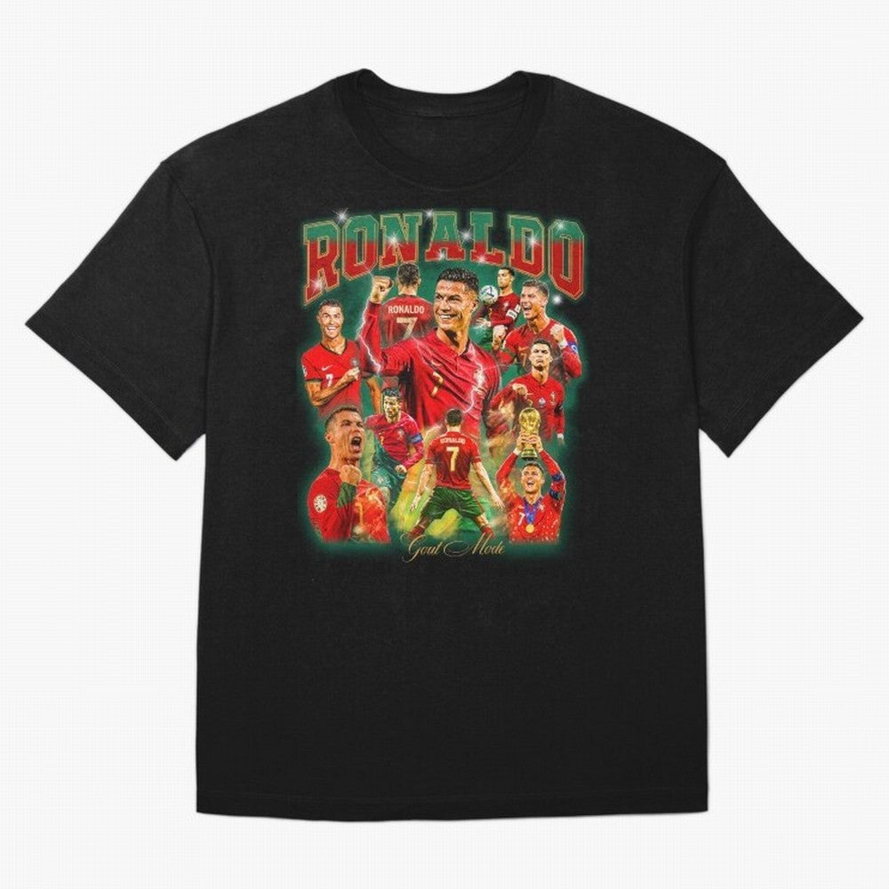 Ronaldo Vintage Bootleg Design Oversized T-Shirt Represent Football Lovers during FIFA World Cup 2026 USA Canada Mexico for Fans of Neymar, Haaland and Cristiano Ronaldo and Argentina, Bringing Football History, Final Match Energy, Crowd Noise and