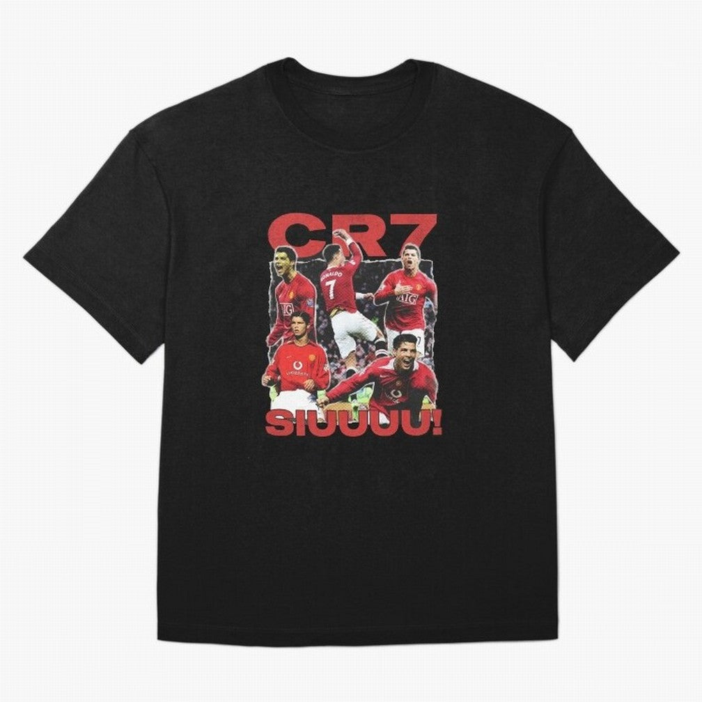 Retro Cristiano Ronaldo Manchester United Oversized T-Shirt Capture FIFA World Cup 2026 Group Stage Filled with CR7, France and Portugal Energy, Goal Celebration Energy, Supporter Heritage, Football Icons and Worldwide Tournament Joy; Great for