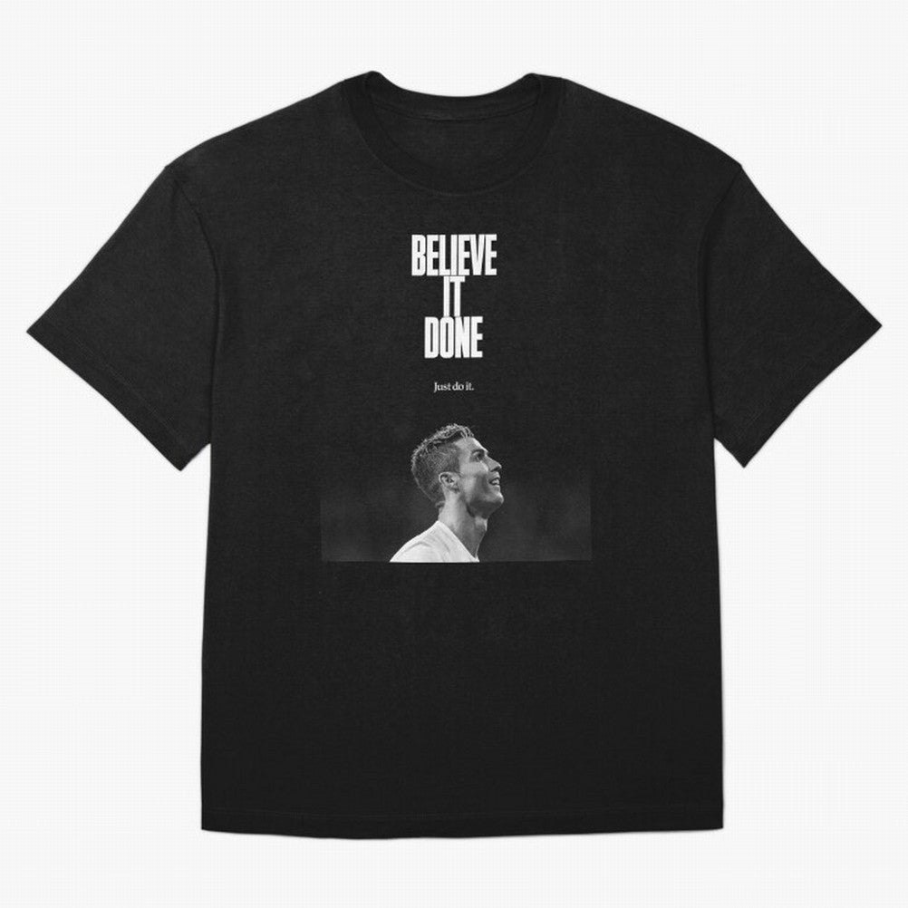 CRISTIANO RONALDO BELIVE IT DONE Oversized T-Shirt Stand Out with Spirit from FIFA World Cup 2026 Spirit, Centered on Portugal, Cristiano Ronaldo, Stadium Chants, National Pride, Trophy Dreams and Unforgettable Football Memories; Made for