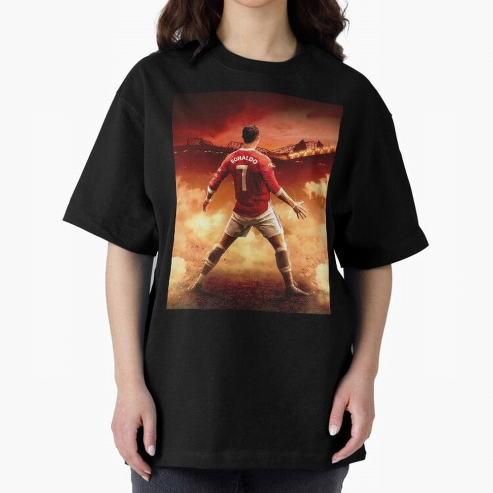 Ronaldo Cr7 Siuuu Manchester,Ronaldo Gifts,Ronaldo Cover,Ronaldo Prints Oversized T-Shirt Live the Energy of FIFA World Cup 2026 Group Stage Spirit, Connected to Germany, Messi, Neymar and Mbappe, Football History, Final Match Energy, Crowd Noise