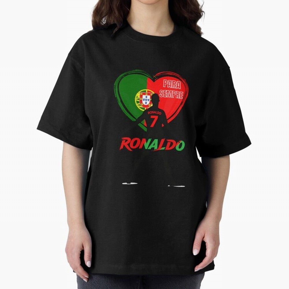 Love Cristiano Ronaldo Oversized T-Shirt Make Game Day About FIFA World Cup 2026 USA Canada Mexico Spirit, Made for France and Portugal, Messi, Neymar and Mbappe, Match Day Excitement, Supporter Culture, Golden Goals and Global Football Passion;