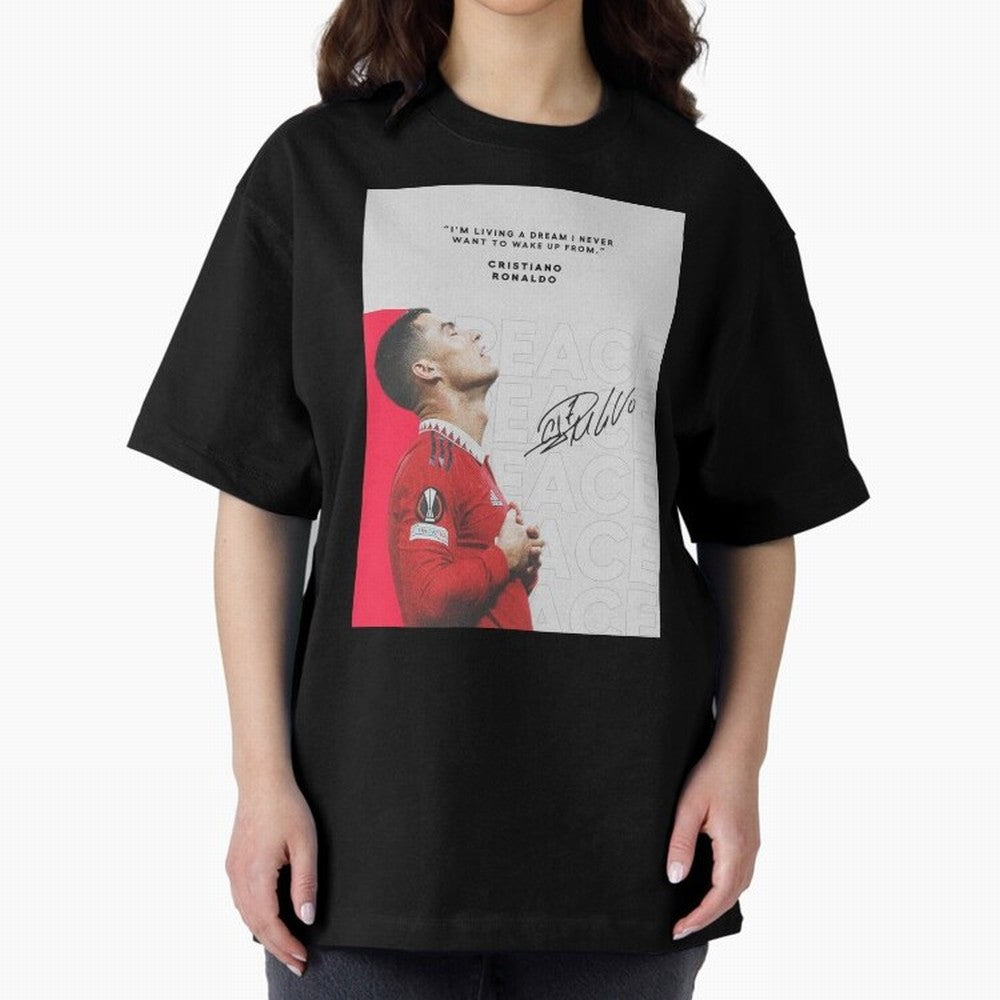 PEACE OF MIND Oversized T-Shirt Keep the Legacy of FIFA World Cup 2026 Group Stage Spirit, Centered on Portugal, Cristiano Ronaldo, Haaland and CR7, Fan Favorite Moments, National Team Passion, Big Match Drama and Soccer History; Great for