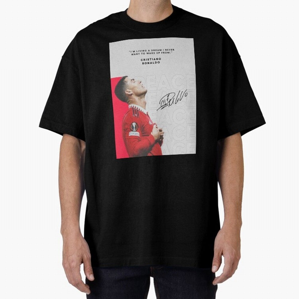 PEACE OF MIND Oversized T-Shirt Keep the Legacy of FIFA World Cup 2026 Group Stage Spirit, Centered on Portugal, Cristiano Ronaldo, Haaland and CR7, Fan Favorite Moments, National Team Passion, Big Match Drama and Soccer History; Great for
