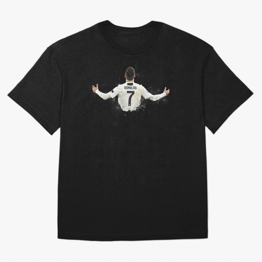 Cristiano Ronaldo Juventus Abstract Paintings Oversized T-Shirt Show Fan Pride Across Global Football Passion for FIFA World Cup 2026, Centered on Haaland, England, Retro Football Energy, Iconic Rivalries, Trophy Chase Drama and Stadium Atmosphere;