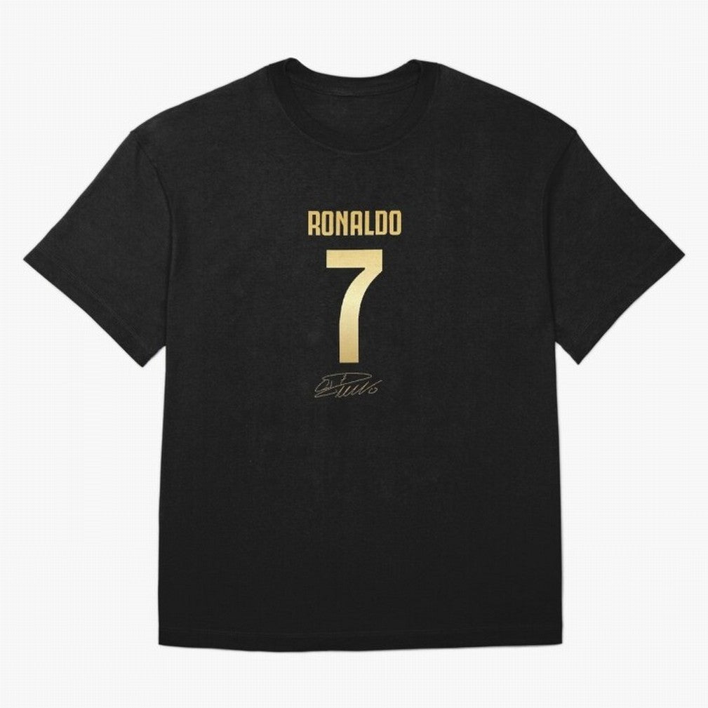 CR7 Cristiano Ronaldo Black And Gold Luxury Drawstring Bag Oversized T-Shirt Make Game Day About FIFA World Cup 2026 Group Stage for Fans of Neymar, Haaland and Cristiano Ronaldo and Germany, Bringing Global Supporter Spirit, Legendary Goals,