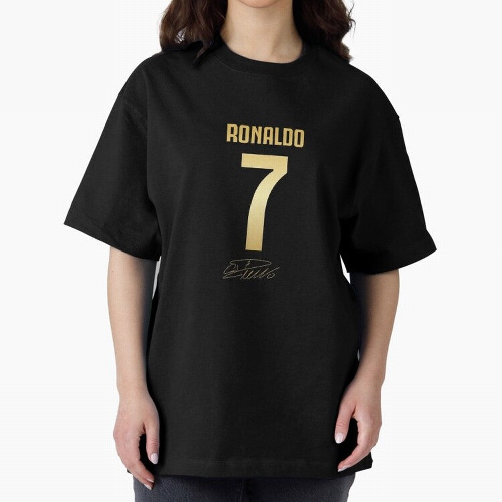 CR7 Cristiano Ronaldo Black And Gold Luxury Drawstring Bag Oversized T-Shirt Make Game Day About FIFA World Cup 2026 Group Stage for Fans of Neymar, Haaland and Cristiano Ronaldo and Germany, Bringing Global Supporter Spirit, Legendary Goals,