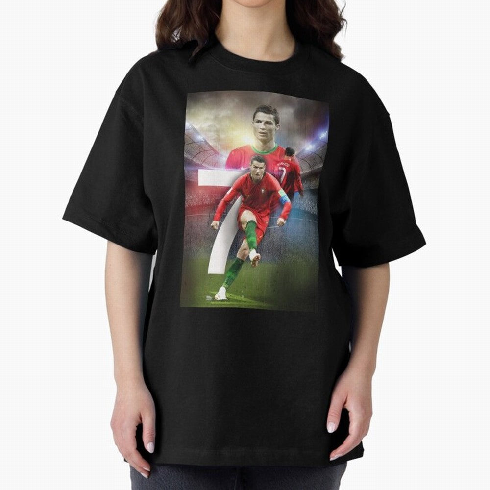Cristiano Ronaldo Manchester United 4 Oversized T-Shirt Bring World Football Passion into FIFA World Cup 2026 USA Canada Mexico for Fans of Messi and Cristiano Ronaldo and Portugal, Spain and Germany, Bringing Fan Favorite Moments, National Team