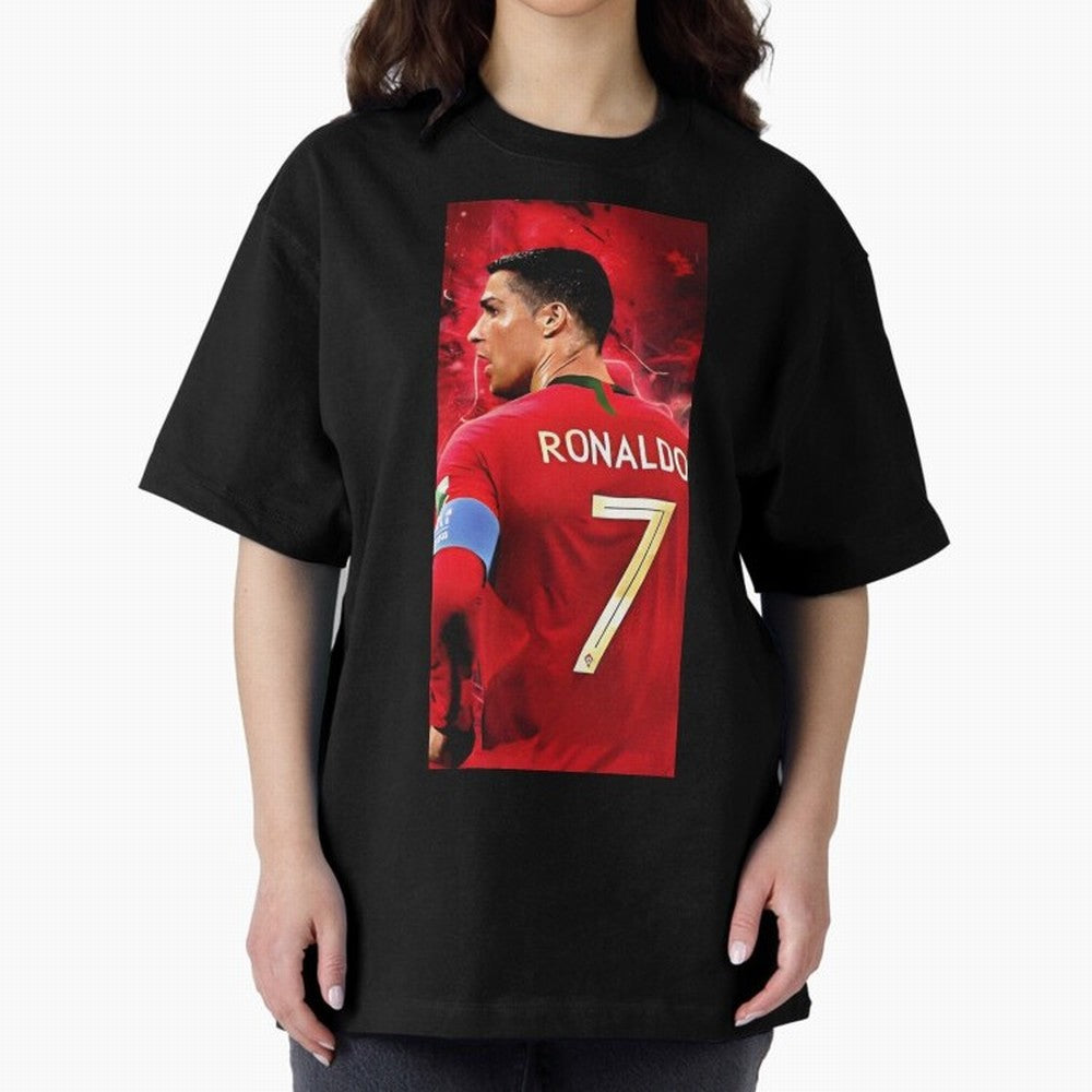Cristiano Ronaldo Oversized T-Shirt Relive Global Football Passion for FIFA World Cup 2026 Group Stage, Made for Neymar, Brazil, Champion Mindset, Group Stage Buzz, Knockout Tension and Passionate Fan Culture; Great for Watch Parties, Sports Bars,