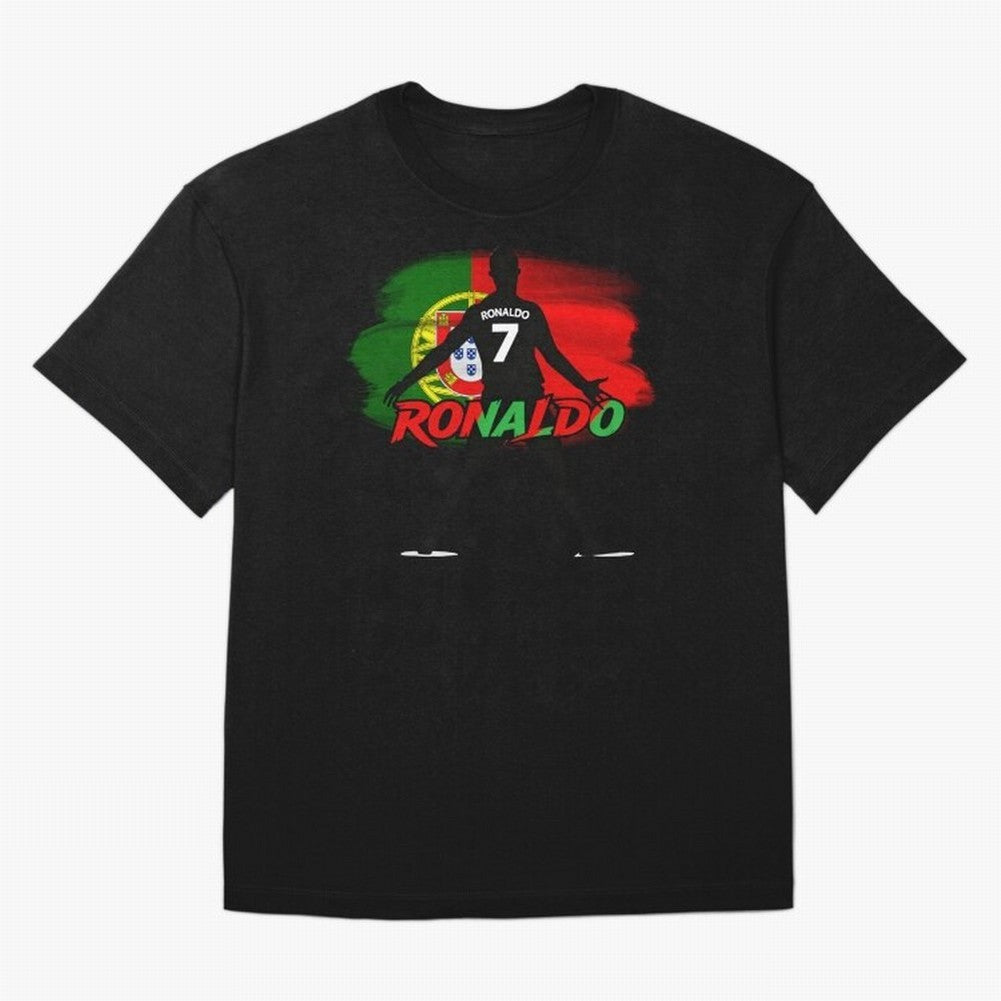 Portugal CR7 Fan World Cup Oversized T-Shirt Represent the Passion of Global Football Passion for FIFA World Cup 2026, Inspired by Neymar, Haaland and Cristiano Ronaldo, France and Portugal, Championship Spirit, Famous Goals, Roaring Crowds and