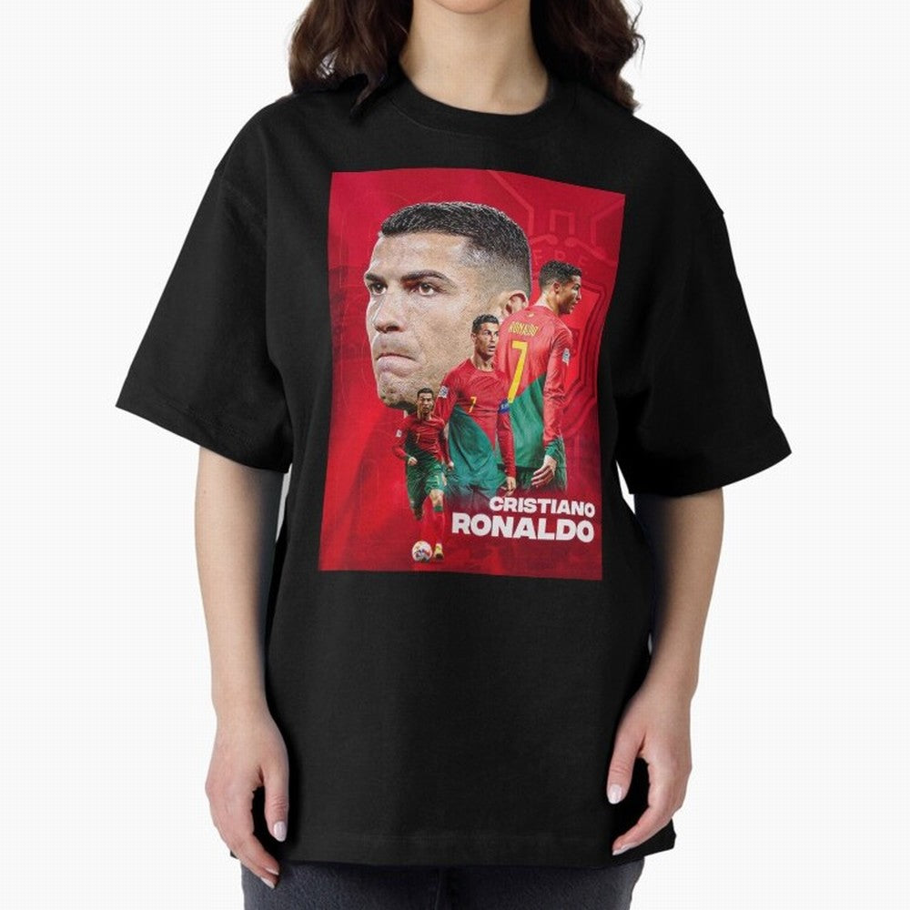 CRISTIANO RONALDO WORLD CUP 2022 Oversized T-Shirt Join Supporters Worldwide for FIFA World Cup 2026 Group Stage Spirit, Filled with France, CR7, Match Day Excitement, Supporter Culture, Golden Goals and Global Football Passion; Created for Match