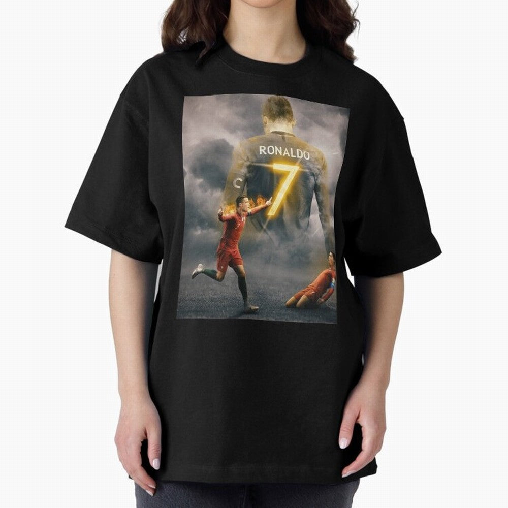 Art CR7 Wallpaper Oversized T-Shirt Relive Legendary Nights from Match Day Hype around FIFA World Cup 2026 Group Stage, Mbappe, Netherlands, Classic Soccer Heritage, Championship Pressure, Fan Loyalty and International Pride; Made for Collectors