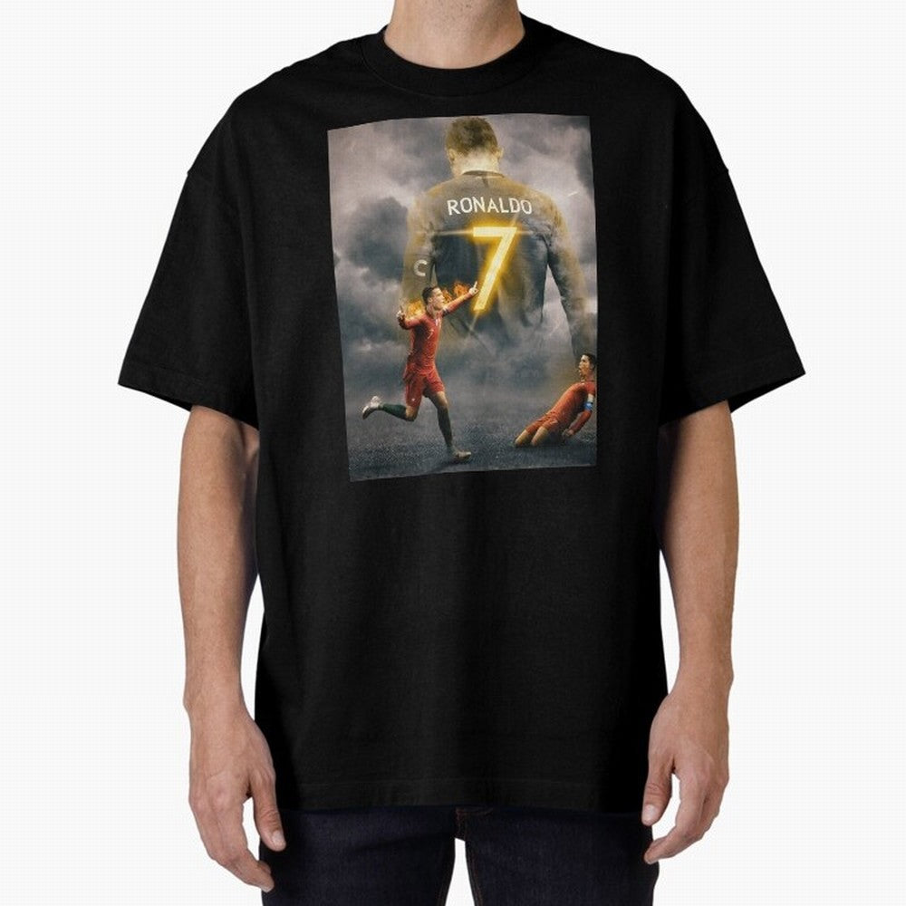 Art CR7 Wallpaper Oversized T-Shirt Relive Legendary Nights from Match Day Hype around FIFA World Cup 2026 Group Stage, Mbappe, Netherlands, Classic Soccer Heritage, Championship Pressure, Fan Loyalty and International Pride; Made for Collectors