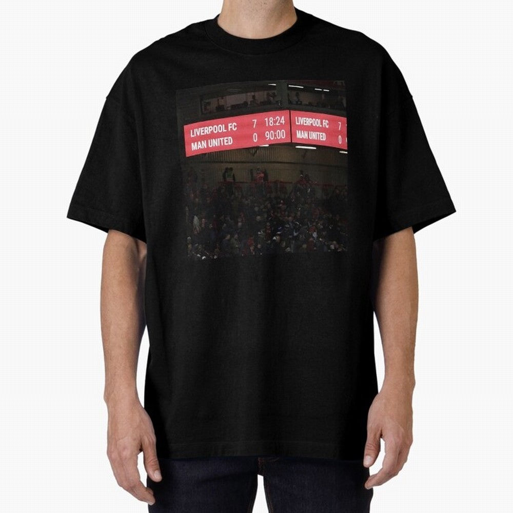 Liverpool 7 - 0 Manchester United Oversized T-Shirt Celebrate Unforgettable Nights in FIFA World Cup 2026 Group Stage for Fans of Messi, CR7 and Mbappe and Argentina and Brazil, Bringing Worldwide Fan Energy, Dramatic Goals, Stadium Lights and