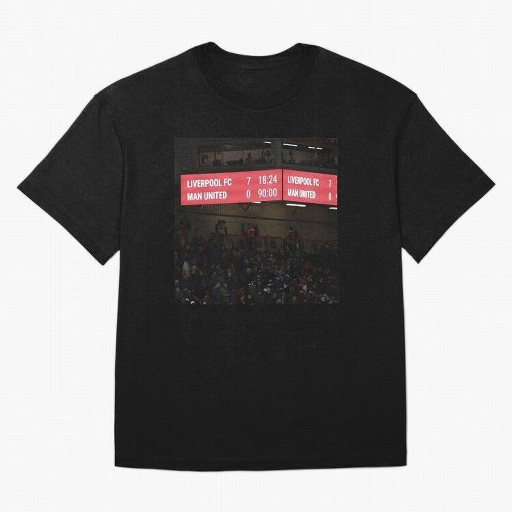 Liverpool 7 - 0 Manchester United Oversized T-Shirt Celebrate Unforgettable Nights in FIFA World Cup 2026 Group Stage for Fans of Messi, CR7 and Mbappe and Argentina and Brazil, Bringing Worldwide Fan Energy, Dramatic Goals, Stadium Lights and