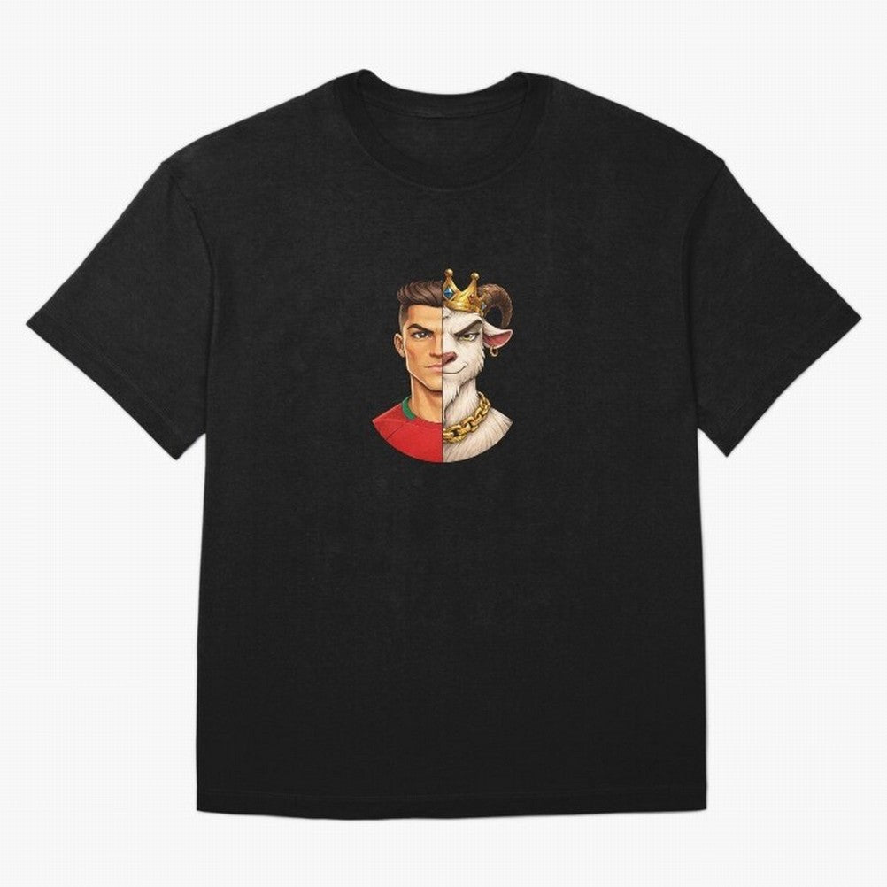 Half Man Half Goat - Cristiano Ronaldo Oversized T-Shirt Enjoy the Biggest Football Party of FIFA World Cup 2026 for Fans of Messi and Cristiano Ronaldo and Netherlands, Bringing Football Passion, Legendary Performances, Festival Vibes and
