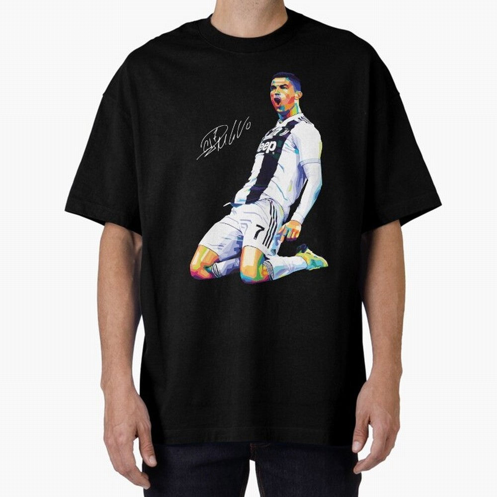 C Ronaldo Wpap Pop Art Oversized T-Shirt Capture Stadium Memories from FIFA World Cup 2026 USA Canada Mexico Spirit, with Portugal, Spain and Germany, CR7 and Messi, Sports Nostalgia, International Competition, Famous Players and Unforgettable
