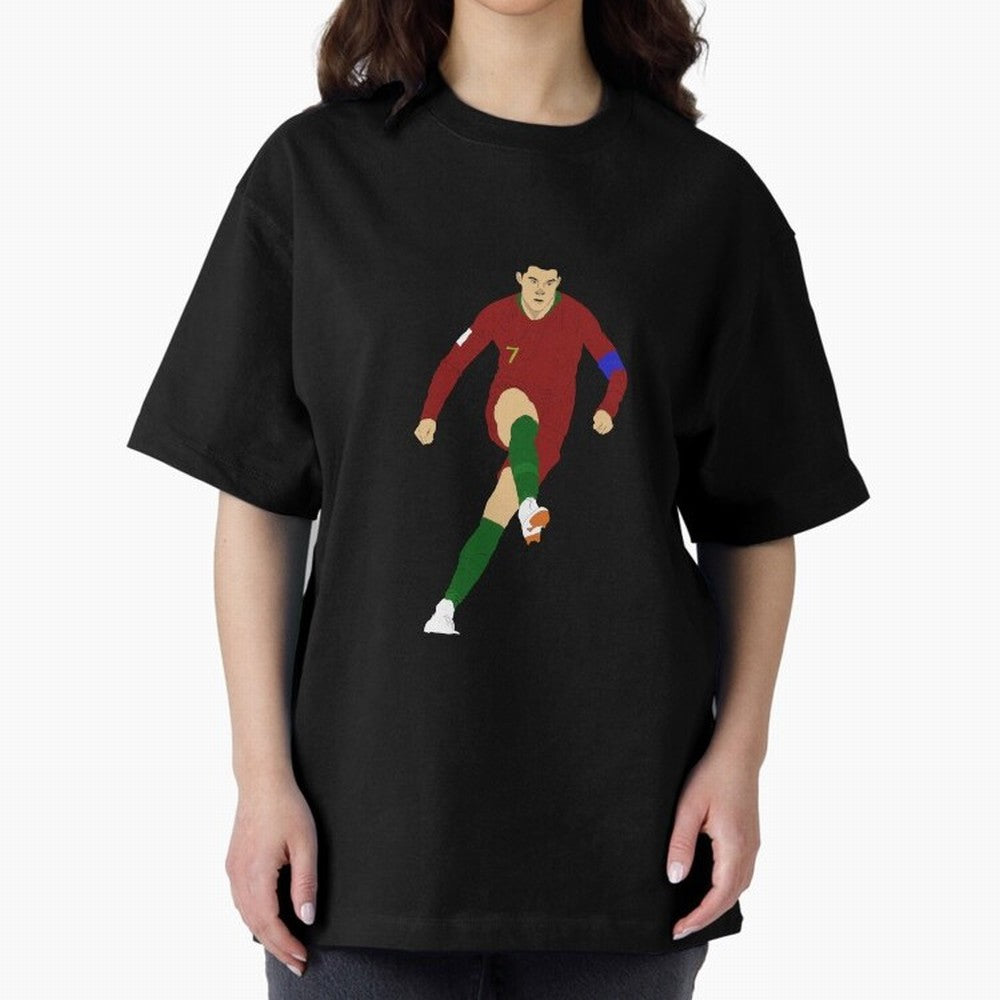 Cristian Ronaldo Design - Portugal - Real Madrid - Illustration - Cartoon - T-Shirt - Shirt - Sticker - Phone Case - CR7 Oversized T-Shirt Keep Football History Alive during FIFA World Cup 2026 USA Canada Mexico Spirit, with Spain and Netherlands,