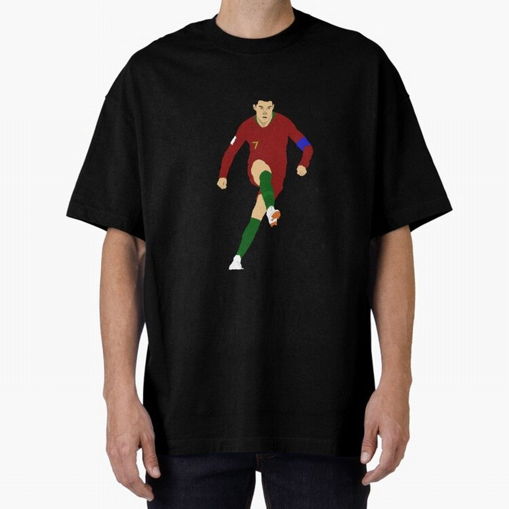 Cristian Ronaldo Design - Portugal - Real Madrid - Illustration - Cartoon - T-Shirt - Shirt - Sticker - Phone Case - CR7 Oversized T-Shirt Keep Football History Alive during FIFA World Cup 2026 USA Canada Mexico Spirit, with Spain and Netherlands,