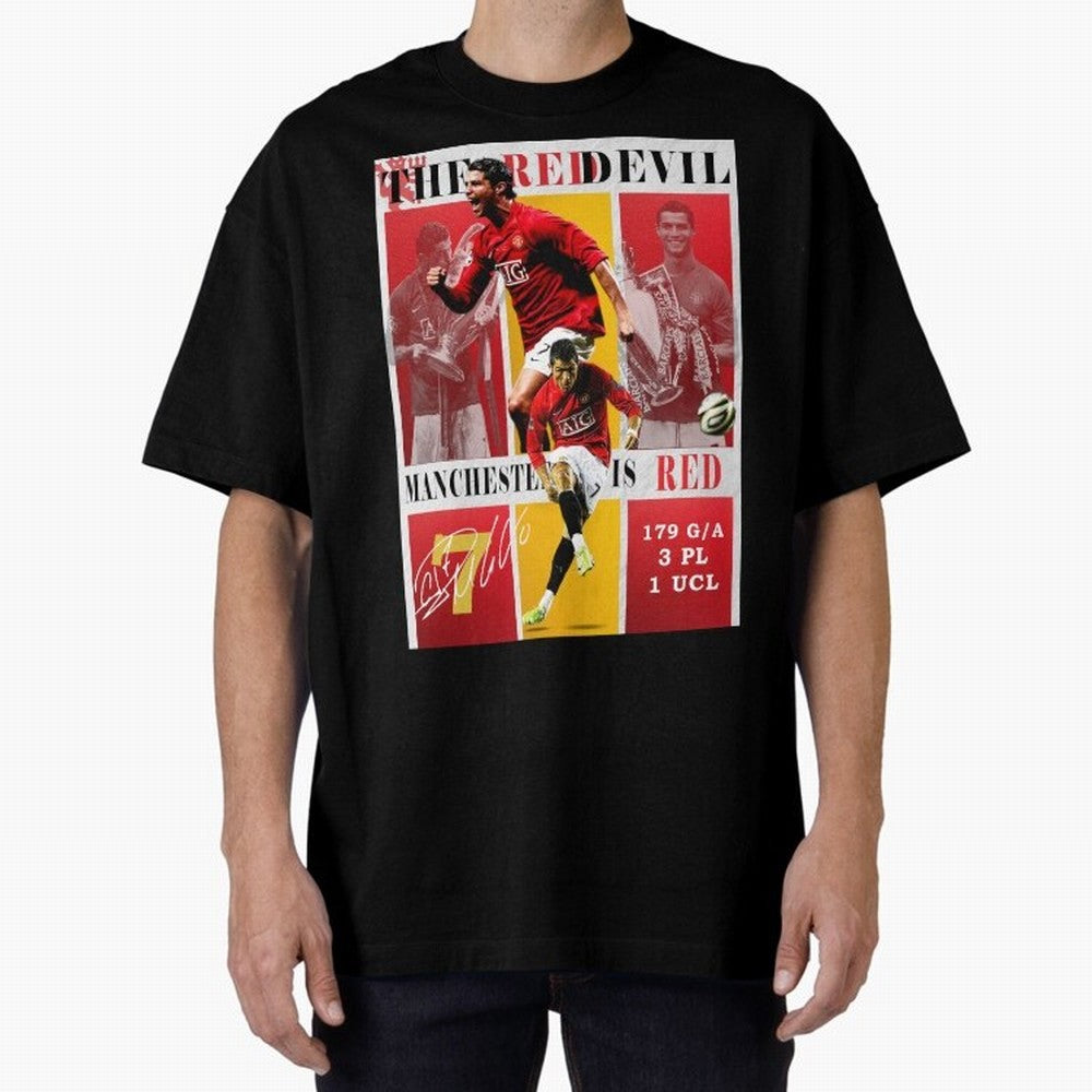 Cristiano Ronaldo 2008 Manchester United Poster Oversized T-Shirt Join the Global Buzz around FIFA World Cup 2026 Group Stage for Fans of Mbappe and Neymar and France, Bringing Classic Soccer Heritage, Championship Pressure, Fan Loyalty and