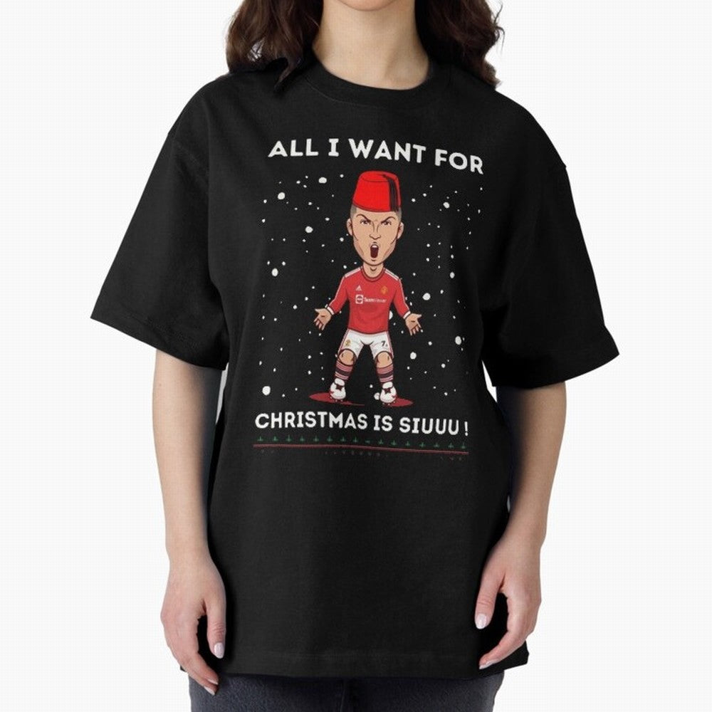 christmas next day delivery Oversized T-Shirt Follow FIFA World Cup 2026 Spirit, Highlighting Germany, Neymar, Haaland and Cristiano Ronaldo, Goal Celebration Energy, Supporter Heritage, Football Icons and Worldwide Tournament Joy; Made for