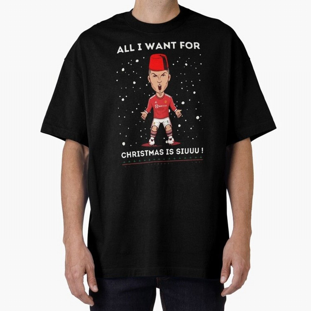 christmas next day delivery Oversized T-Shirt Follow FIFA World Cup 2026 Spirit, Highlighting Germany, Neymar, Haaland and Cristiano Ronaldo, Goal Celebration Energy, Supporter Heritage, Football Icons and Worldwide Tournament Joy; Made for