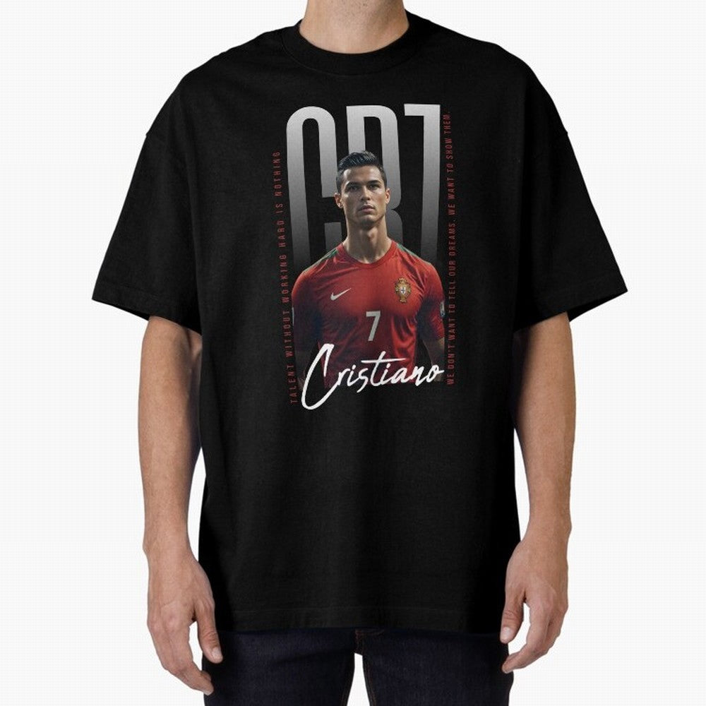Cristiano Ronaldo Oversized T-Shirt Join the Countdown to Match Day Hype around FIFA World Cup 2026 USA Canada Mexico, CR7, Netherlands, Tournament Hype, Historic Matchups, Family Viewing Parties and Global Sports Pride; Great for Supporters Who