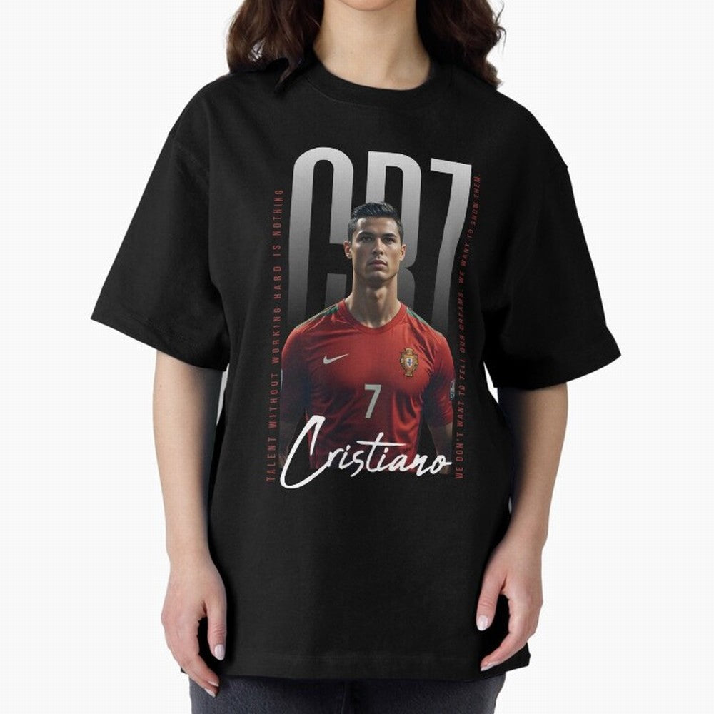 Cristiano Ronaldo Oversized T-Shirt Join the Countdown to Match Day Hype around FIFA World Cup 2026 USA Canada Mexico, CR7, Netherlands, Tournament Hype, Historic Matchups, Family Viewing Parties and Global Sports Pride; Great for Supporters Who