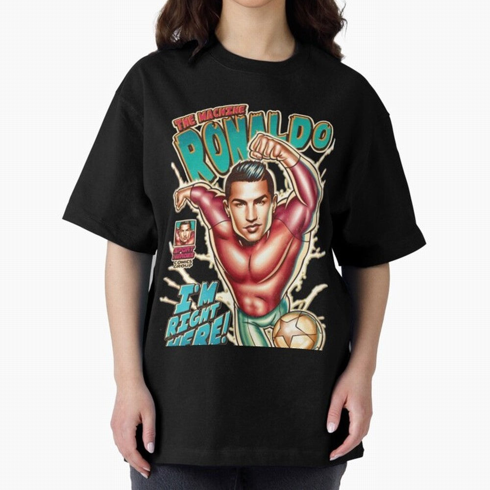 Cristiano Ronaldo The Machine Ronaldo Oversized T-Shirt Celebrate the Stars of Match Day Hype around FIFA World Cup 2026 USA Canada Mexico, Neymar, Haaland and Cristiano Ronaldo, Brazil, Portugal and Argentina, Championship Spirit, Famous Goals,