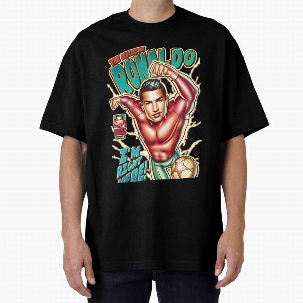 Cristiano Ronaldo The Machine Ronaldo Oversized T-Shirt Celebrate the Stars of Match Day Hype around FIFA World Cup 2026 USA Canada Mexico, Neymar, Haaland and Cristiano Ronaldo, Brazil, Portugal and Argentina, Championship Spirit, Famous Goals,
