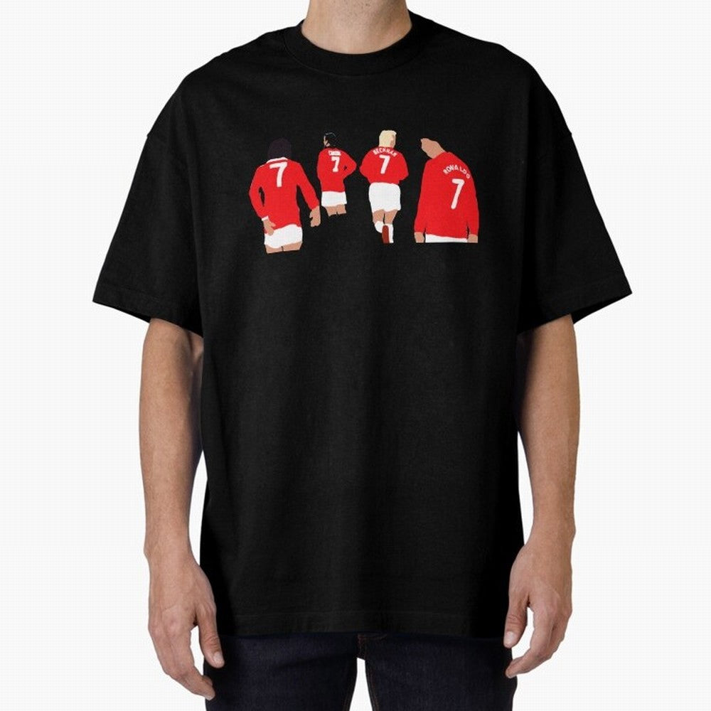 Manchester United Number 7 Legends Oversized T-Shirt Show Up for the Glory of Global Football Passion for FIFA World Cup 2026 Group Stage, Built around CR7, Portugal, Retro Football Energy, Iconic Rivalries, Trophy Chase Drama and Stadium